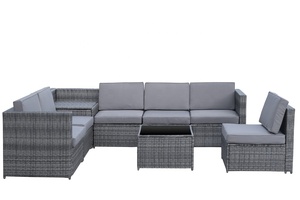 SF00003 Sofá Moderno de 8 Piezas, Juego de Muebles de Ratán para Patio de Villa, Muebles de Exterior con Mesa Auxiliar y Cojines, Directo de Fábrica en Vietnam - Product Image 4