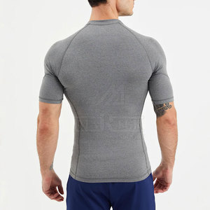 Custom <b>Men</b> <b>Compression</b> <b>Shirts</b> Slim Fit Short Sleeves Moisture Wicking Stretch Eco-Friendly Fitness Workout Sports Wear OEM - Product Image 4