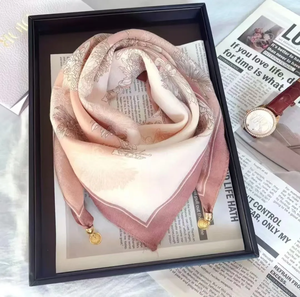 Bufanda de seda con hebilla magnética de lujo para mujer, bufanda cuadrada estampada para otoño e invierno, cálida y resistente al frío, bufandas de moda - Product Image 3