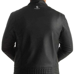 <b>Men's</b> Genuine <b>Sheepskin</b> Bomber <b>Leather</b> <b>Jacket</b> Classic Winter Coat Slim Fit Casual Motorcycle Fashion Brown Color Zipper Closure - Product Image 3
