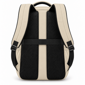 Mochila Minimalista Geométrica Beige para Portátil con Bolsillos con Cremallera, Forro de Nailon Impermeable, Capacidad de 20-39L - Product Image 2
