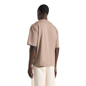 T-shirt pour homme à col rond et manches courtes, coupe ample et décontractée, avec petit motif sur la poitrine, dos uni, décontracté, en jersey de coton, vente en gros, personnalisable, OEM - Product Image 2