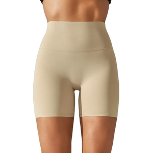 Shorts de course respirants taille haute pour femmes - Vêtements de sport en coton écologique à séchage rapide - Shorts de sport pour femmes en tissu tricoté - Product Image 5