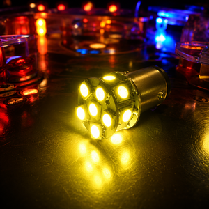 หลอดไฟ LED สำหรับรถยนต์รุ่นใหม่ 7440 3157 1156 1157 13SMD 5050 12V สีเหลืองทอง สำหรับรถบรรทุก มอเตอร์ไซค์ ไฟเลี้ยว ไฟเบรก - Product Image 5