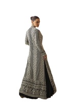 Robe longue de soirée pour femme, broderie discrète, en polyester respirant, manches longues, style arabe, pour le printemps et l'automne, Moyen-Orient