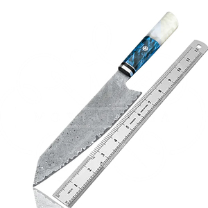 Couteau de chef japonais en acier Damas forgé à la main, lame Damas premium de 8 pouces, pour une tranchance durable. - Product Image 1