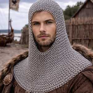 Coif en maille de fer Wolfguard – Capuche médiévale pour reconstitution historique - Product Image 4