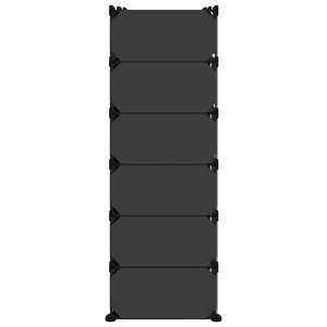 Grand meuble à chaussures modulaire en polypropylène noir et acier, organisateur de rangement modulaire - Product Image 4