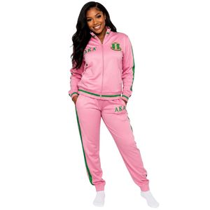 Pink AKA Vintage <b>Track</b> Suit Women Two Piece Tracksuit Set <b>Jacket</b> Jogger Pants Casual Sportswear Fashion Apparel Wholesale - Product Image 1