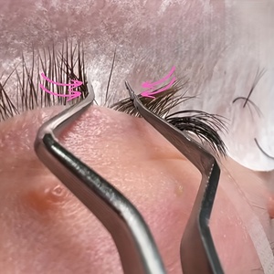 Ensemble de pinces à cils professionnelles en acier inoxydable avec logo personnalisé, emballage personnalisable pour extensions de cils et sourcils - Product Image 2