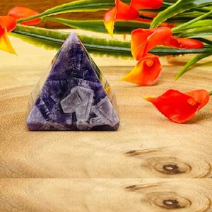 Pyramide de cristal d'améthyste Chevron naturelle, polie à la main, pierre précieuse violette pour la guérison, la méditation, le Reiki, la décoration énergétique des chakras, traditionnelle - Product Image 2