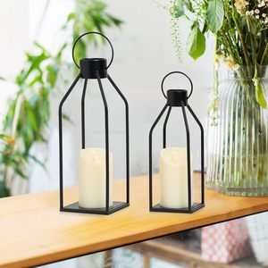 Lanterne à bougie en forme de cage à oiseaux, en fer noir mat, moderne, luxueuse, faite à la main, Sheeraz International, porte-bougie suspendu, décoration pour la maison - Product Image 1