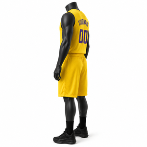 Conjunto de Uniforme de Baloncesto Personalizado Unisex, Sublimado con Estampado Floral, 100% Poliéster Transpirable, Camiseta sin Mangas con Cuello en V y Tirantes en T, Cintura Elástica - Product Image 3