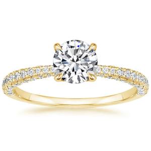 Elegante Anillo de Oro para Novia con Diamantes Brillantes, Anillo de Compromiso Romántico para Mujer - Product Image 1