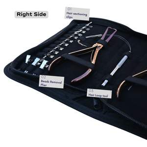 Kit d'outils tout-en-un pour extensions capillaires avec pince à micro-perles, outil de pose et de retrait, enfile-boucle et pinces de sectionnement pour salon - Product Image 3