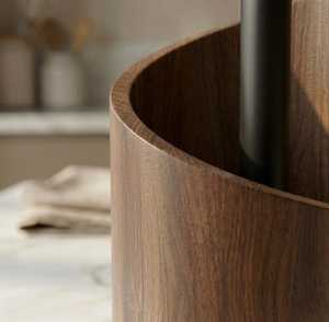 Modern Minimalist Wood Double Tier <b>Storage</b> <b>Rack</b> Standing <b>Kitchen</b> Countertop Organizer Durable Lacquer Finish Rectangle Shape - Product Image 3