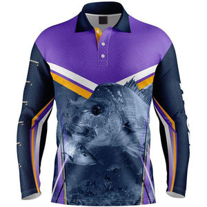 Chemise décontractée pour homme à manches longues en coton/fibre de bambou tricotée, séchage rapide, col rond, coupe classique - Product Image 1