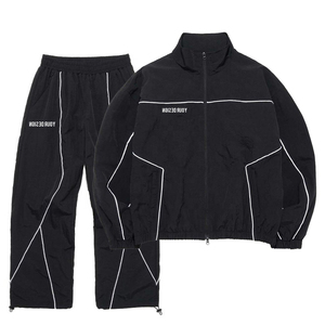 Conjunto Deportivo Unisex 2026, Negro, Manga Larga, Color Sólido, Cierre Frontal con Cremallera, Bolsillos Laterales, Secado Rápido, Corte Regular, Otoño - Product Image 4