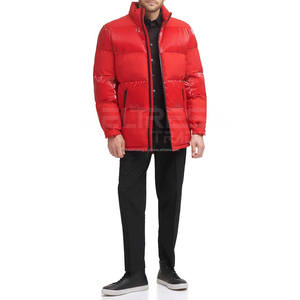 Venta al por mayor de peso pesado de los hombres chaqueta acolchada para el cuello del soporte de invierno resistente al agua prendas de vestir exteriores - Product Image 3