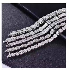 Collar de cadena de tenis con moissanita engastada, joyería de lujo estilo hip hop para hombres y mujeres - Product Image 1