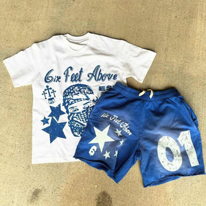 Conjunto de Camiseta y Pantalones Cortos de Primavera con Logotipo DTG Personalizado, Fabricación Personalizada al por Mayor, Ropa Urbana Ecológica de Alta Calidad, Venta Caliente - Product Image 1
