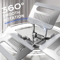 Support portable pliable LISEN 2026 pour ordinateur portable et téléphone, avec bouton pivotant, rehausseur en aluminium réglable, support ergonomique pour la maison, le bureau et les voyages