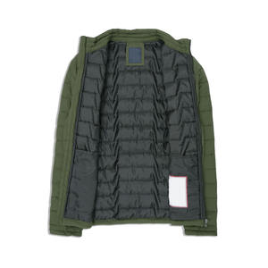 Blouson universitaire chaud pour homme, col décontracté, fermeture éclair, en coton rembourré, teint uni, coupe-vent et respirant - Product Image 4