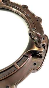 กระจกทรงกลมโบราณทองเหลืองสำหรับตกแต่งผนังห้องโดยสารเรือเดินสมุทร  ตกแต่งผนังห้องโดยสารเรือ  ทำจากอะลูมิเนียม  สีน้ำตาลโบราณ - Product Image 2