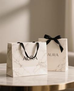Bolsas de Compras de Cartón Kraft de Lujo con Logotipo Personalizado, Asa de Cinta, para Zapatos, Ropa, Embalaje de Regalos, Suministro del Fabricante - Product Image 1
