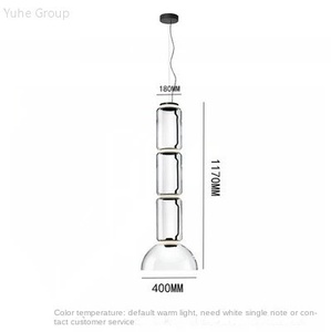 Lustre en verre nordique pour restaurant italien, salon, duplex, loft, villa, appartement, escalier, éclairage avec LED, hauteur réglable - Product Image 6