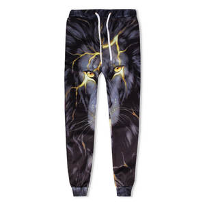 Nouvel ensemble de survêtement élégant personnalisé avec logo par sublimation, sweat à capuche zippé et pantalon de jogging, 2 pièces, pour homme, imprimé lion - Product Image 4