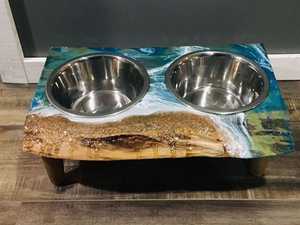 Tazón para Mascotas de Madera de Mango Duradero y Ecológico, Plato para Servir Comida para Perros, para Uso en Interiores y Exteriores - Product Image 4