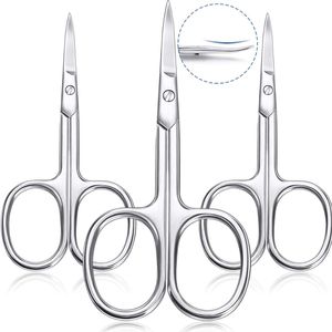 Ciseaux courbés pour cuticules, 3 pièces, ciseaux de manucure, ciseaux en acier inoxydable pour le soin des poils du visage, ciseaux courbés polyvalents - Product Image 1