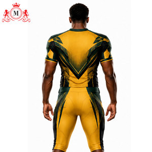 Uniforme de Fútbol Sublimado Verde Amarillo, Conjunto de Camiseta y Pantalones para Hombre, Transpirable, de Poliéster, para Adultos - Product Image 5