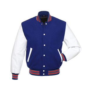 Chaqueta Varsity Unisex de Alta Calidad OEM, Mangas de Lana, Diseño de Béisbol Personalizado, Chaqueta de Invierno Vintage de Lona Impermeable y Resistente al Viento - Product Image 4