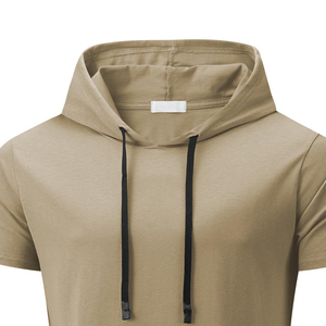 Camiseta de Manga Corta con Capucha para Hombre, Nueva Llegada, Tela de Alta Calidad, Ligera, Talla Regular, Estilo Urbano, Logotipo Personalizado - Product Image 3