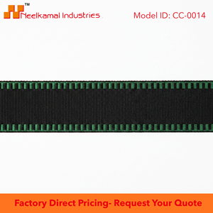 Wholesale Supplier 25mm Black Green Pleated Edge Grosgrain <b>Ribbon</b> for Luxury Packaging Garment Trim Bag Handles Event Decor - Product Image 6
