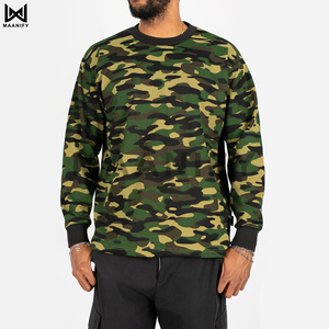 เสื้อครอปท็อปลายพรางลายทหารแบบ OEM สกรีนโลโก้ได้ตามต้องการ ทรงโอเวอร์ไซส์ สไตล์สตรีทแวร์ ขายดีที่สุดจาก MAANIFY - Product Image 1