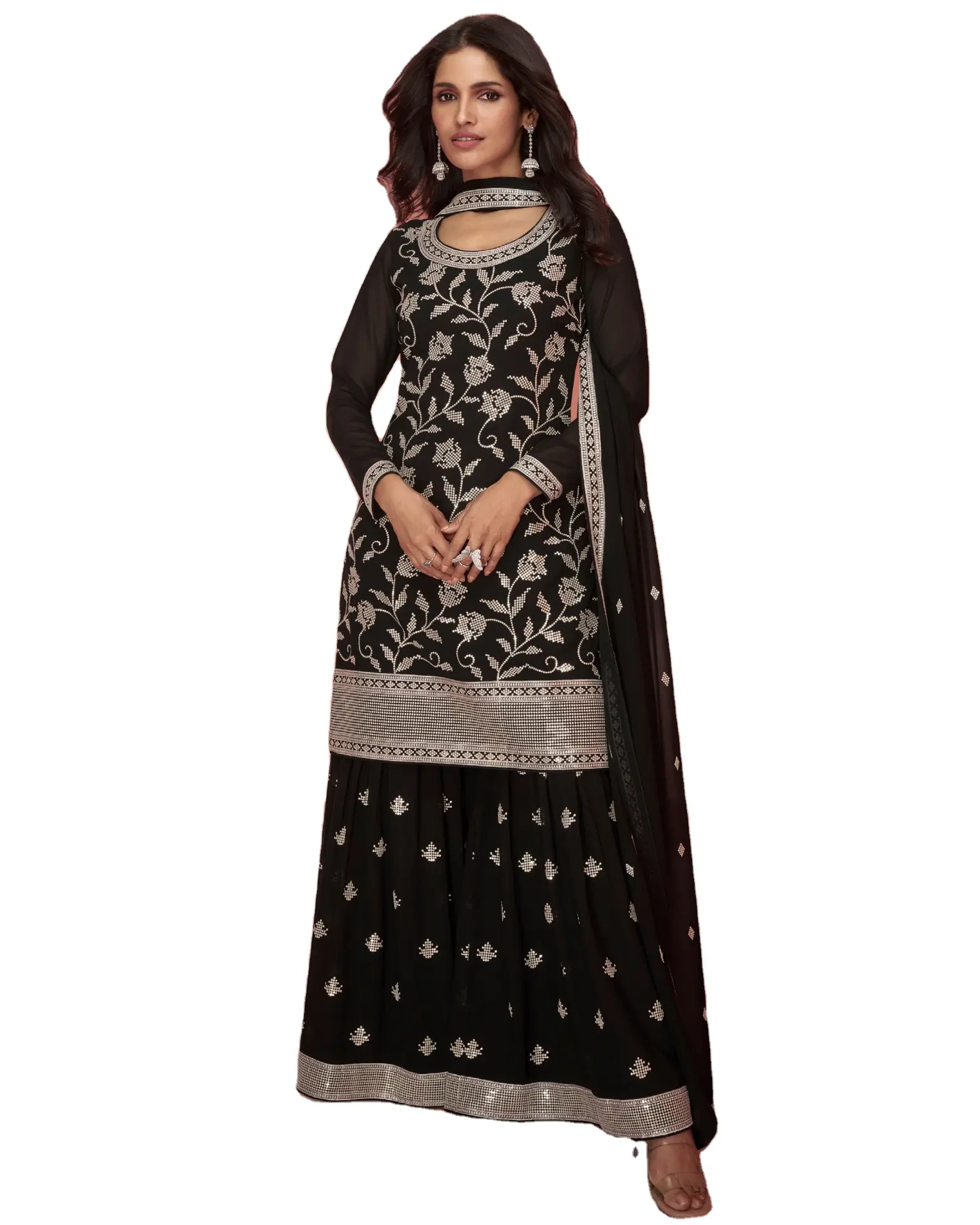 2024 kualitas tinggi asli Georgette Salwar Kameez penjualan laris koleksi gaun wanita India & Pakistan