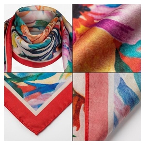 Women's Long Floral Printed <b>Silk</b> <b>Scarf</b> Elegant Multi-Functional Fashion Accessory All Seasons - Product Image 5