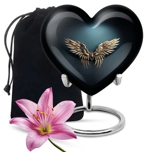 Urna Funeraria en Forma de Corazón con Diseño de Guerrero Cósmico, Urna Decorativa Negra para Guardar Cenizas de Adultos - Product Image 5