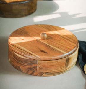 Polished <b>Brown</b> Color Wooden Roti <b>Box</b> with Lid Chapati <b>Storage</b> Container for Roti Dabba <b>Storage</b> Dining Roti <b>Box</b> - Product Image 4