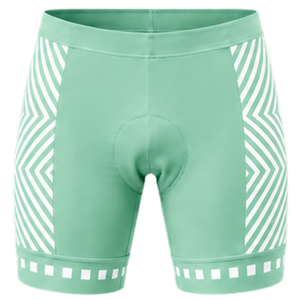 Mint Green White <b>Padded</b> <b>Cycling</b> <b>Shorts</b> Custom Stretch Breathable Quick Dry Bicycle Road Bike Racing Training Performance Wear - Product Image 1