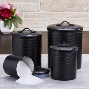 Durable multi purpose metal kitchen <b>canister</b> with airtight seal for snacks cookies cereals nuts <b>tea</b> and coffee storage - Product Image 5