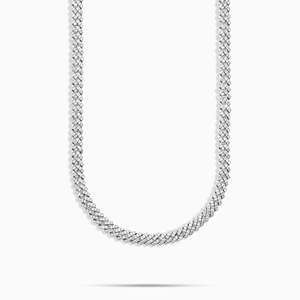 Men's 925 Silver Rhodium Plated <b>Rope</b> <b>Chain</b> Necklace Hiphop Style Everyday Wear - Product Image 5