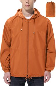 Unisex Orange Lightweight Safari <b>Jacket</b> Casual Waterproof Polyester <b>Pullover</b> Front Solid Colour Regular Length Winter Wear - Product Image 5