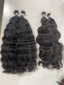 ผมชาวอินเดียแบบดิบหยิกเป็นลอนปลายแบนเคราตินต่อผม100% - Product Image 5