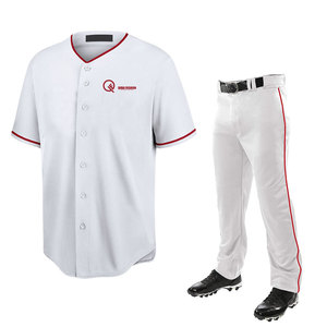 Uniforme de béisbol personalizado 100% poliéster para hombre, incluye camiseta y pantalón en colores y tallas personalizadas. - Product Image 1
