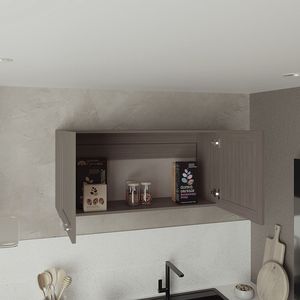 Zurich Light Gray Double-Door Wall Cabinet One Shelf <b>Kitchen</b> <b>Storage</b> Wide <b>Storage</b> Cabinet - Product Image 2