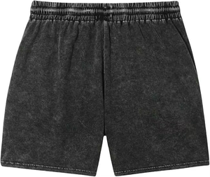 Shorts streetwear rose délavé pour homme |   Shorts en molleton de coton à imprimé graphique avec broderie |   Shorts de sport décontractés et robustes - Product Image 5
